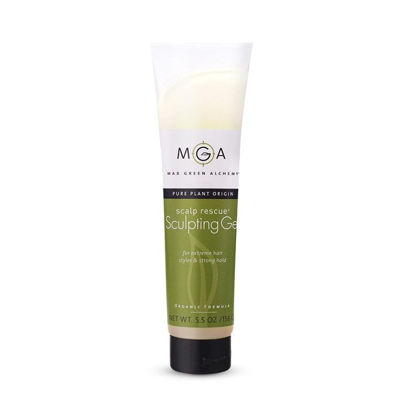 Max Green Alchemy MGA Vegan Sculpting Hair Gel Tube - Organic Formula for Extreme Hair Style for Men & Women | Curly Hair Products Provide Strong Hold & Lasting Control | Color Safe | 5.5 Ounces