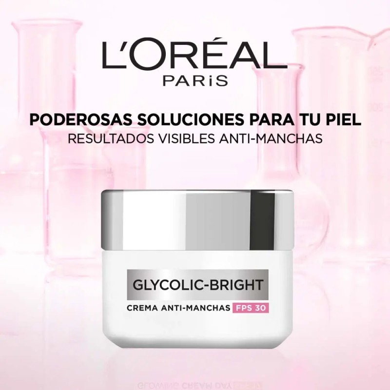 Oréal Paris Glycolic Bright Crema Hidratante Día Anti Manchas Protección