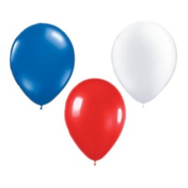 Red White and Blue Latex Balloons - Pack of 24