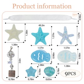DAZONGQDD 10pcs Women'S Shoe Decorations, Ocean Theme Shoe Decoration Set: Diy Customized Starfish, Shell And Fish Shoe Decorations, Jellyfish Wind Chime Decorations, Comes With Two White