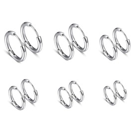 Hoop Earrings, 4 Pairs of Hoop Earrings, Silver Set for Women, Small Hoop Earrings for Women, Hoop Earrings Set, Silver Hoop Earrings, Sleeping Stud Earrings, Small Hoop Earrings Set, Delicate