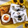 Tegeme 4 Pcs Christmas Bee Kitchen Tea Towel Honey Bee
