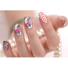 Nail Polish Art Strips 18 Wraps Decal DIY Manicure Pedicure Flower Design Pattern Wedding Bachelorette Prom Party