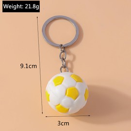 YouYuer Football Keyring, Pack of 10 Football Pendants, Football Key Fob for Boys, School Bag Pendant Boy, Footballer Football Gift, Football Accessories
