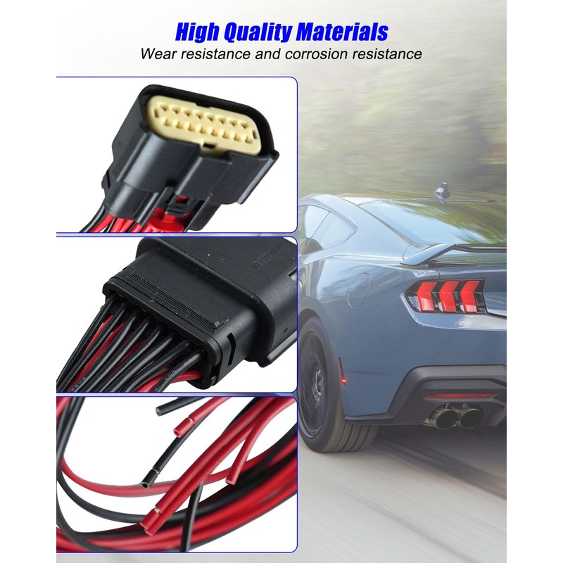 16 Pin Headlight Connector Harness Fit for Ford Mustang 2015–2023,