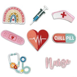 DHER Iron-On Patch, Sticker, Embroidered Patch, Applique, Cute Embroidery Patch, Iron-On Patch, Small Fresh Embroidered Fabric Patch, Trendy Clothing Embroidery Patch, Jeans Decorative Patch (#3)