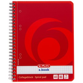 Herlitz x.book spiral-bound notepad A5, 70 g/m², 80 pages, combo set