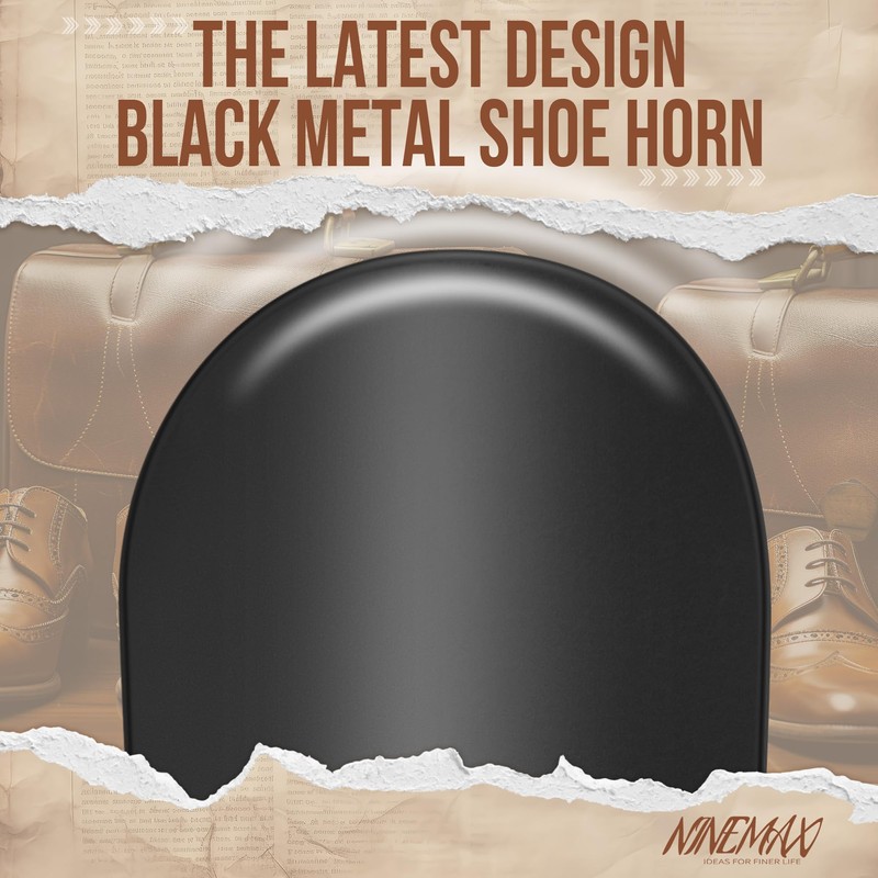 NINEMAX Shoe Horn Long Handle for Seniors Men Women, Metal