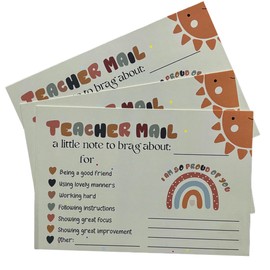 UMOKO Teacher Mail Notes for Parents, 50-Pack, 4x6 inches, Positive Behavior Recognition Cards, Student Progress Postcards