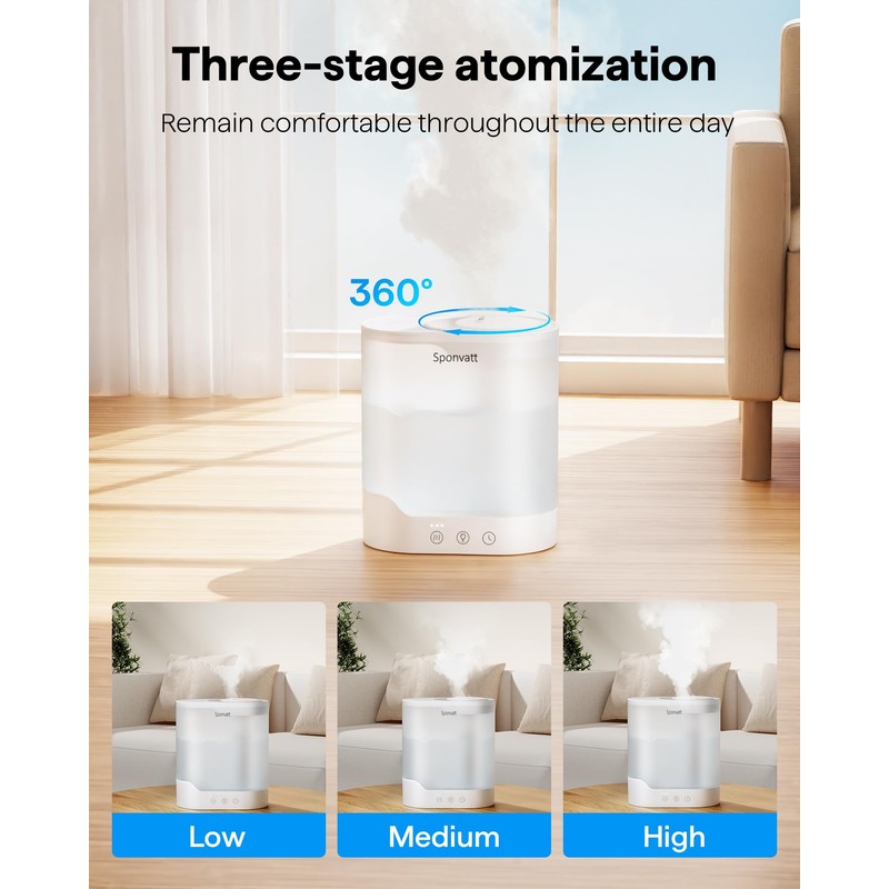 Sponvatt Sponvatt Humidifiers for Bedroom Home,2.5L Top Fill Cool Mist