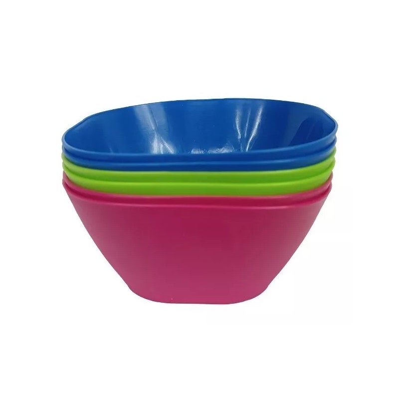Boris 12 Tazones De Colores Bowl De Plastico 855ml
