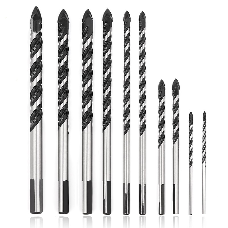 COMOWARE Masonry Drill Bit, 10 Pcs Concrete Drill Bit 1/8”