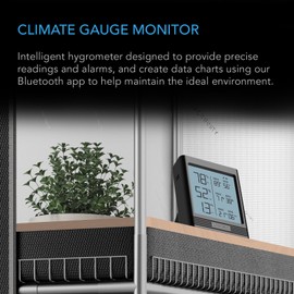 AC Infinity CLOUDCOM B2, Temperature Humidity VPD Smart Hygrometer with LCD Display & Bluetooth App Monitor, Climate Gauge Thermometer for Basements, Guitar Rooms, Grow Tents and Greenhouses