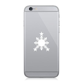 RDW Pair of Philippines Sun Cell Phone Stickers Mobile #2 Stars Filipino - White