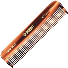 Kent A FOT Tortoiseshell - Peine de bolsillo hecho a mano con dientes finos para hombres, mujeres y niños, alisador de pelo para aseo y peinado, barba