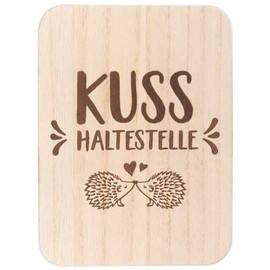 Spruchreif I Wooden Board with Saying I Gifts for Couples I Gift Idea Valentine's Day I Kiss Stop