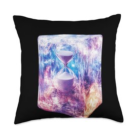 Ethereal Hourglass Cosmic Cube Fantasy Art Throw Pillow