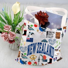 FEELMEM New Zealand Trip Gift New Zealand Travel Tote Bag New Zealand Vacation Reusable Shopping Bag New Zealand Lover Gift