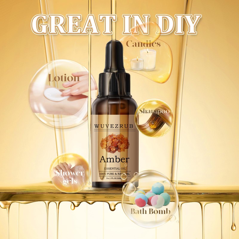 Wuvezrub Amber Essential Oil 60ML - 100% Pure and Natural