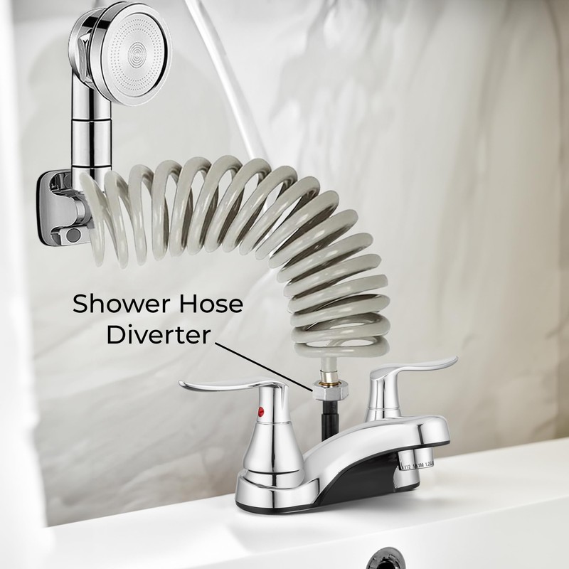 Dura Faucet DF-PL720LH-CP RV Bathroom Faucet with Winged Levers and