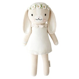 cuddle + kind Hannah The Bunny Ivory Regular 20" Hand-Knit Doll – 1 Doll = 10 Meals, Fair Trade, Heirloom Quality, Handcrafted in Peru, 100% Cotton Yarn