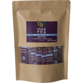 Cusa Tea & Coffee, Deep Doze Herbal Tea. Premium Caffeine-Free Instant Tea. No Additives, No Added Sugar, Functional Health. Ready in Seconds, Makes Hot or Iced Tea (30 Servings)