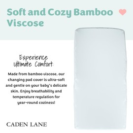 Caden Lane Changing Pad Cover, Ultra Soft, Breathable, Temperature-Regulating, Elastic Edges, Fits Standard Diaper Change Table Mats, Ideal for Baby Showers, Machine Washable, Lily Pad Green