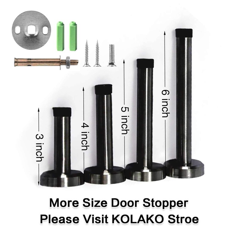 Door Stop, 6 Inch Long Door Stopper with Mute Rubber