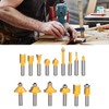 15Pcs Router Bit Straight Slotting Router Bit Cutter Tool Set