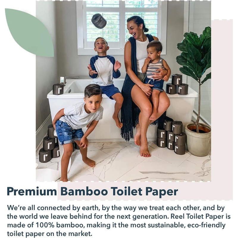 Reel Premium Bamboo Toilet Paper - 24 Rolls of Toilet