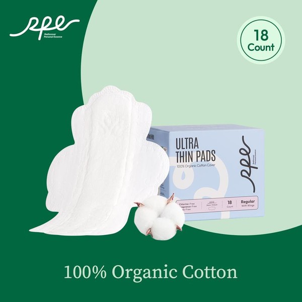RPE Life Day/Regular Pads with Wings - 100% Organic Cotton