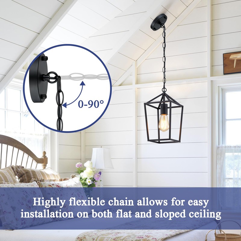 Sheetea 2-Pack Farmhouse Pendant Lights Kitchen Island, Black Pendant Light