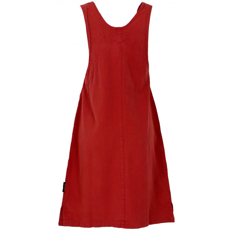 GURU SHOP Women's Cotton Bib Skirt Hippie Skirt, Rust Red,