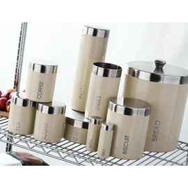 Premier Housewares 508546 Liberty Tea, Coffee and Sugar Canisters - Set of 3, Cream