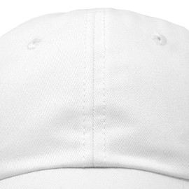 DALIX Unisex Youth Childrens Cotton Cap Adjustable Plain Hat - Unstructured (White)