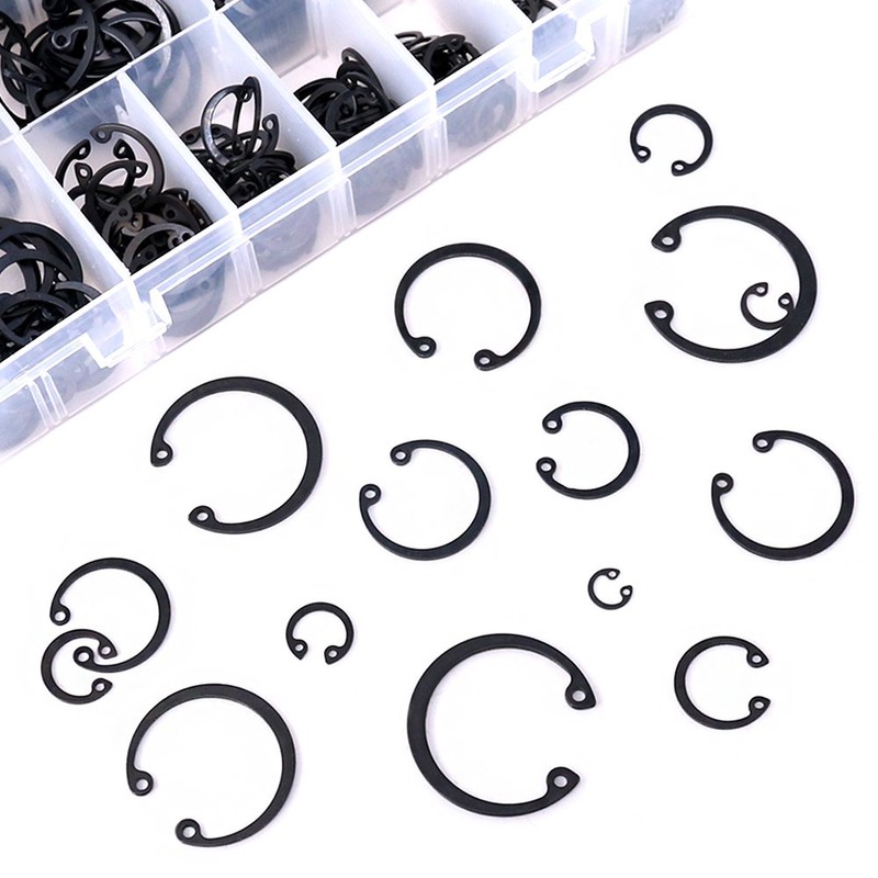 Hilitchi 150-Pcs [15-Size] Alloy Steel Internal Circlip Snap Retaining Clip
