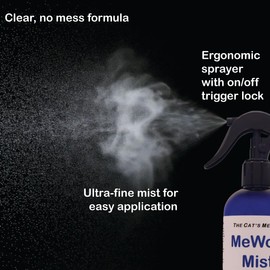 The Cat's MeWow - MeWow Mist - All Natural Extremely Potent Catnip Spray for Toys, Teasers, Kickers, Beds, Towers, Scratchers, and More. 8 fl oz Made in America