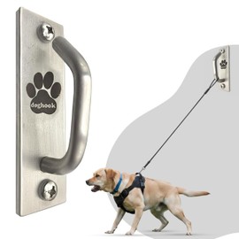 Canine Hitch- Secure Dog Leash Parking Mounted Indoor – Outdoor Wall Hook - Tie Out Stainless Steel Practical Lead Management for Home & Business, Slim Compact