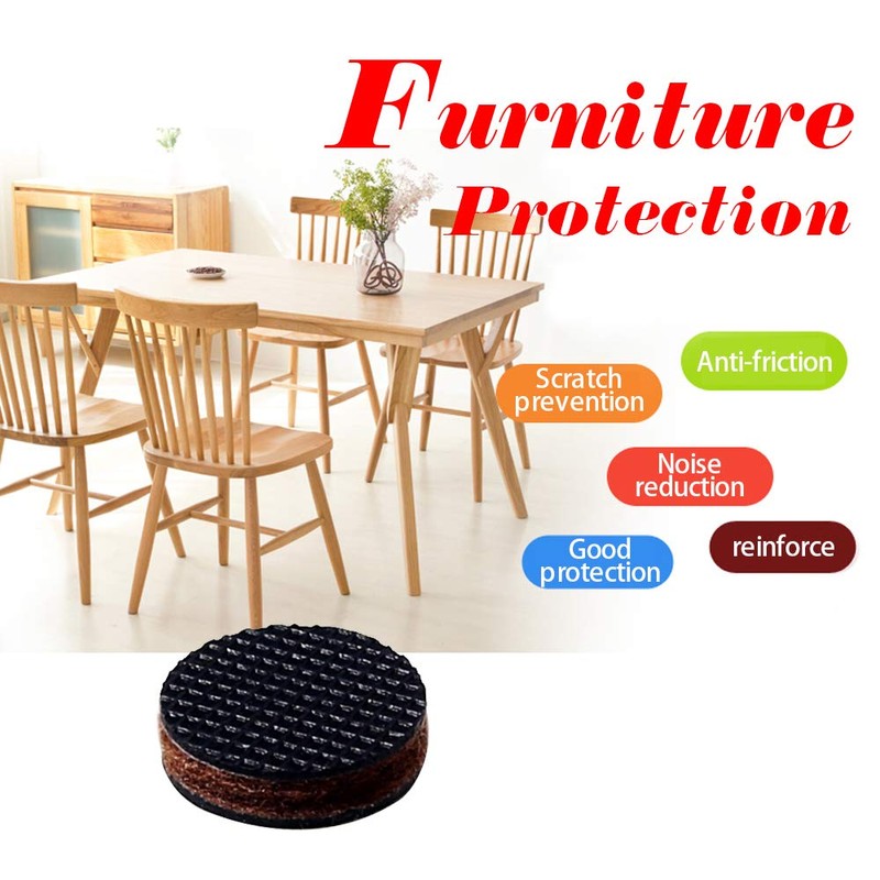 Furniture Protection Pad, Natural Rubber Scratch/Soundproofing Round Felt Pad, Anti-Slip