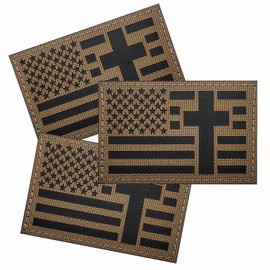 3 Pieces Infrared IR Tactical Bible Cross USA Flag Patch, Camouflage Military Reflective American Flag Bible Patches for Hats Backpack Bags Clothes