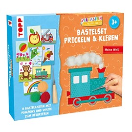 TOPP Crafting for the Little Ones: Craft Set Tingling & Gluing. My World: Instructions and Material for 8 Craft Cards Including Needle and Base