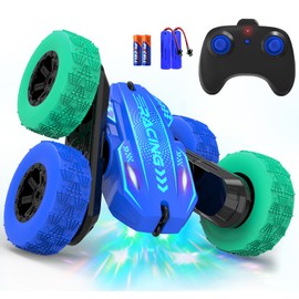 Paaxido Remote Control Car, RC Cars with LED Headlights, 2.4GHz 4WD 360° Rotating Double-Sided Race RC Stunt Car Toy for Kids Ages 6-12 Boys Girls Birthday Gift