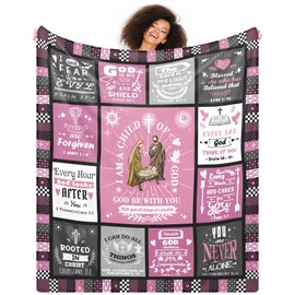 Christian I Am a Child of God Throw Blanket Gifts for Women 60"x50",Mom Birthday Gifts Blanket from Daught,Inspirational Religious Get Well Blanket,Bible Verse Gifts to Wife from Husband,Sister