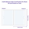 TOTiyea 50 Pack Clear Adhesive Pockets for Index Card Sleeves