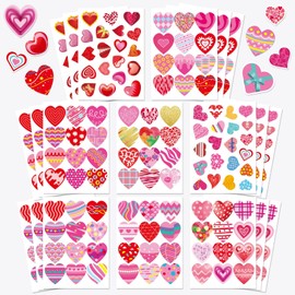 OTAITY 336 PCS Valentines Stickers, Valentines Heart Stickers for Kids Valentines Day Heart Decorative Stickers Valentine Day Party Supplies Favors
