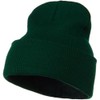 12 Inch Long Knitted Beanie - Dark Green OSFM