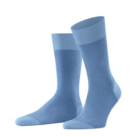 FALKE Men's Fine Shadow Socks Breathable Cotton Reinforced Men's Socks Fine Flat Seam for Pressure-free Toe Ribbed Business Everyday 1 Pair, Blue (Cornflower Blue 6554)
