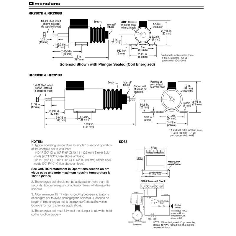 Murphy by Enovation Controls RP2310B, 24 Volt Push/Pull DC Solenoid