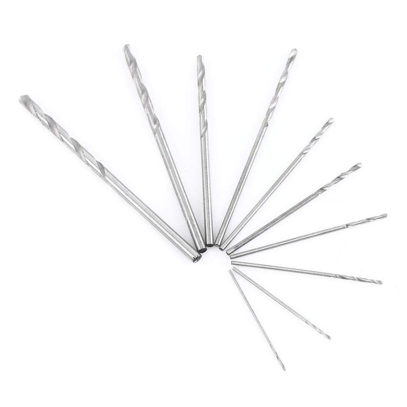 Silver Hand Drill Precision Pin Vise with 10 Pieces HSS