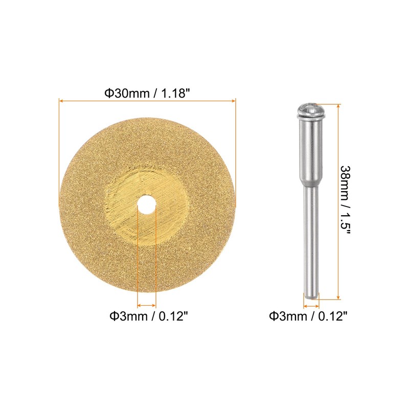 sourcing map 10pcs Diamond Cutting Wheel 30mm Titanium Coating Cut